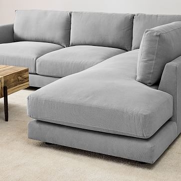 Haven 113" Left Multi Seat 2-Piece Bumper Chaise Sectional, Extra Deep Depth, Twill, Sand - Image 2