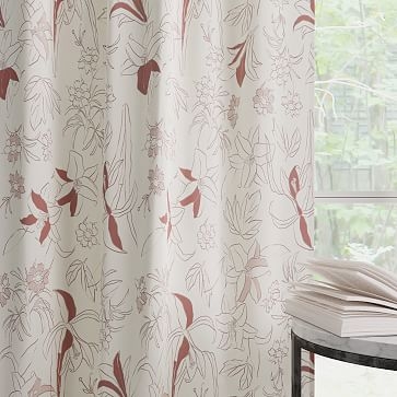 Cotton Canvas Floral Study Curtains, 48"x96", Pink Stone - Image 3