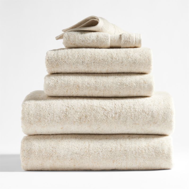 Organic Turkish Cotton Natural Beige Fleck Wash Cloth - Image 1