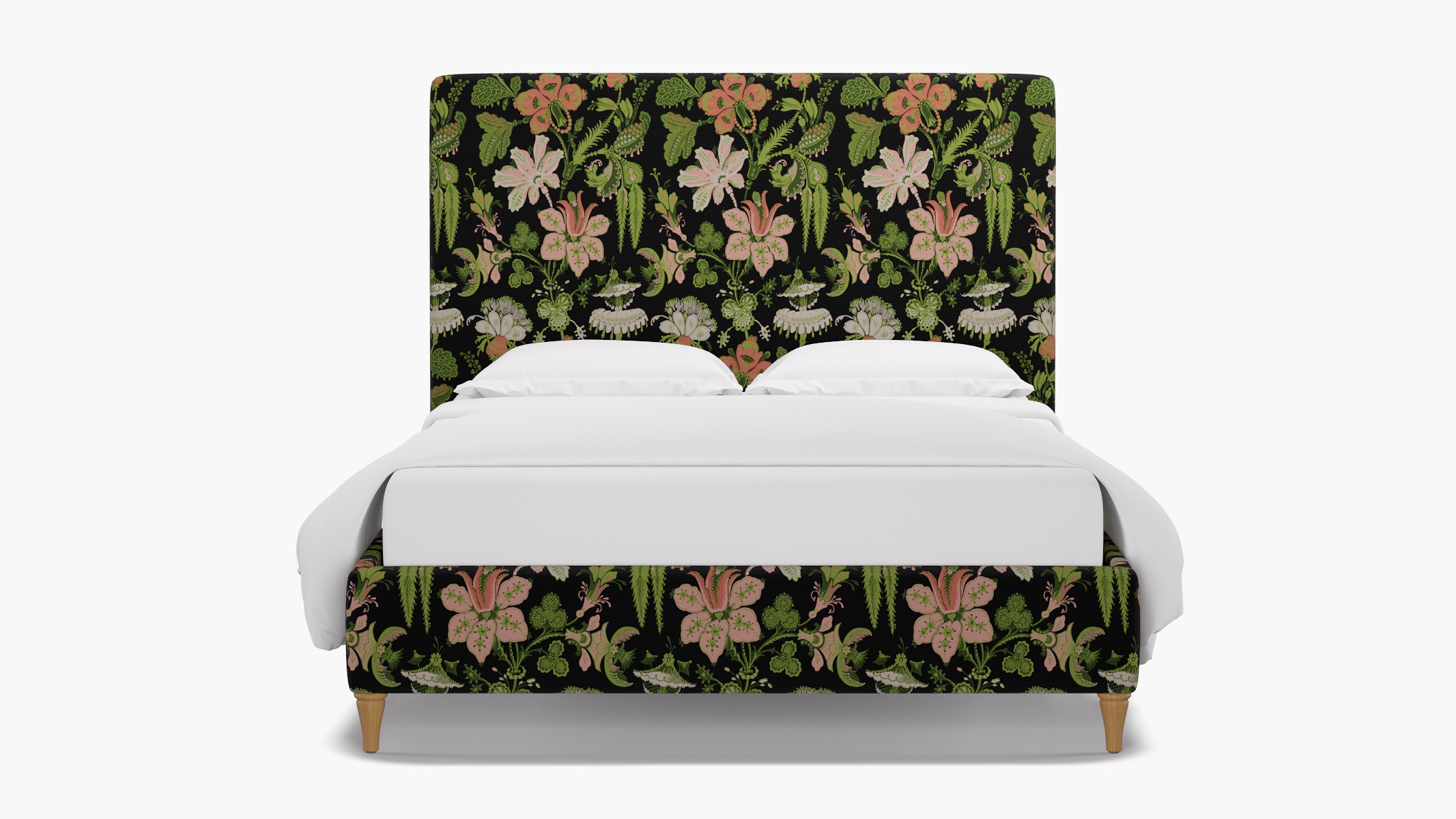 Classic Bed, Coral Onyx Rossetta, Natural Decorative Tapered Leg, Queen - Image 0