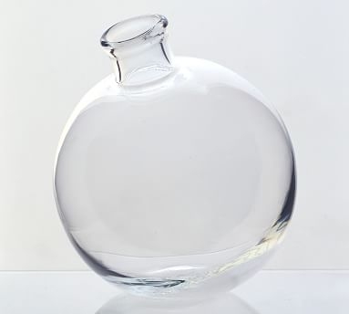 Recycled Glass Sphere Bud Vase, Clear - 5" x 5" x 5" - Image 0