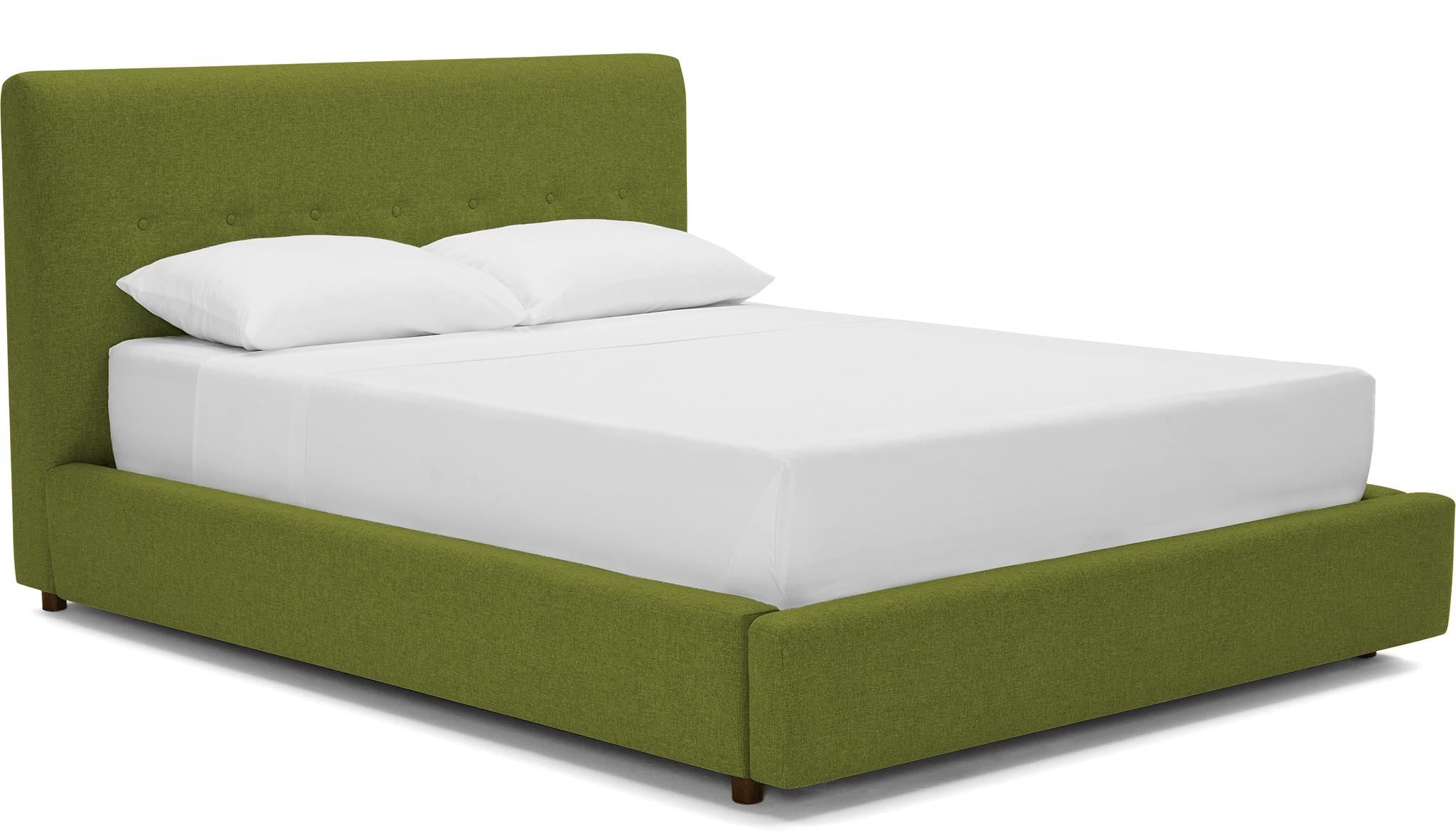 Green Alvin Mid Century Modern Storage Bed - Royale Apple - Mocha - Queen - Image 1
