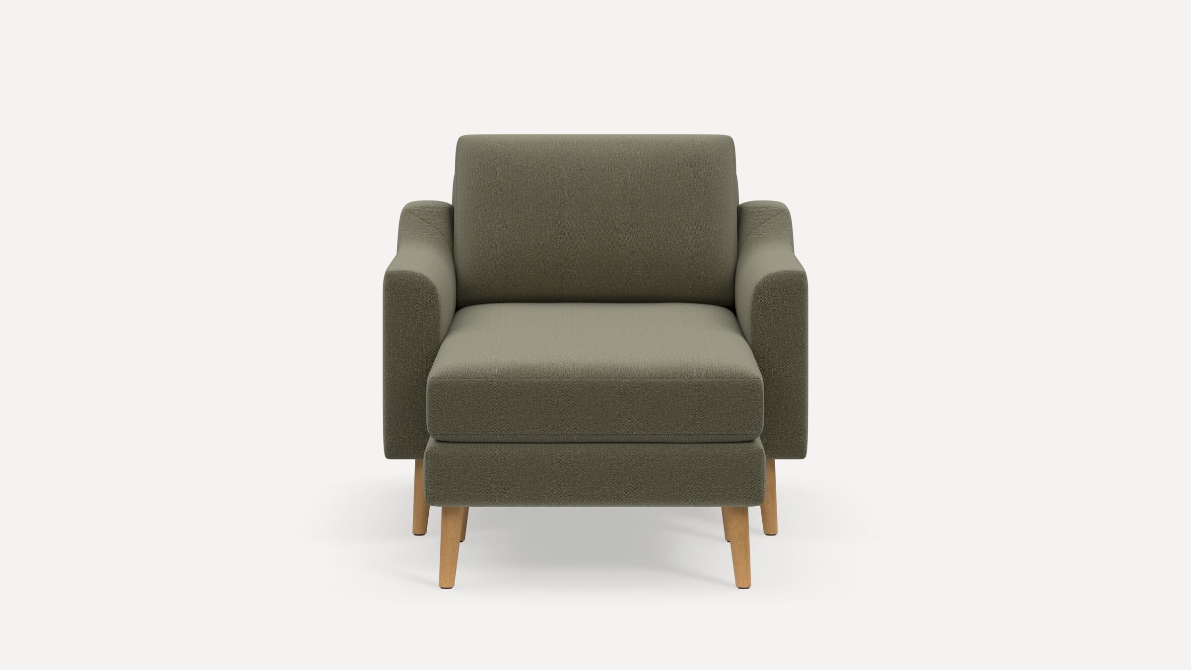 Nomad Armchair with Chaise - Moss Green - Performance Flatweave / Oak - Wood / Slope - Image 0