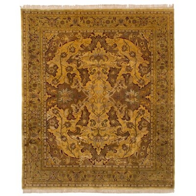 One-of-a-Kind Cottingham Hand-Knotted 2010s Jamshidpour Yellow/Brown 8' x 9'8" Wool Area Rug - Image 0