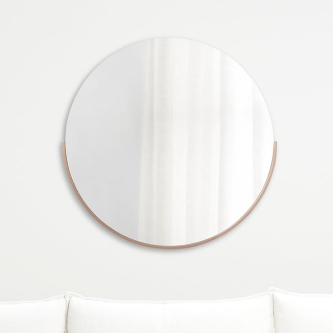 Gerald Small Round Rose Gold Wall Mirror - Image 0