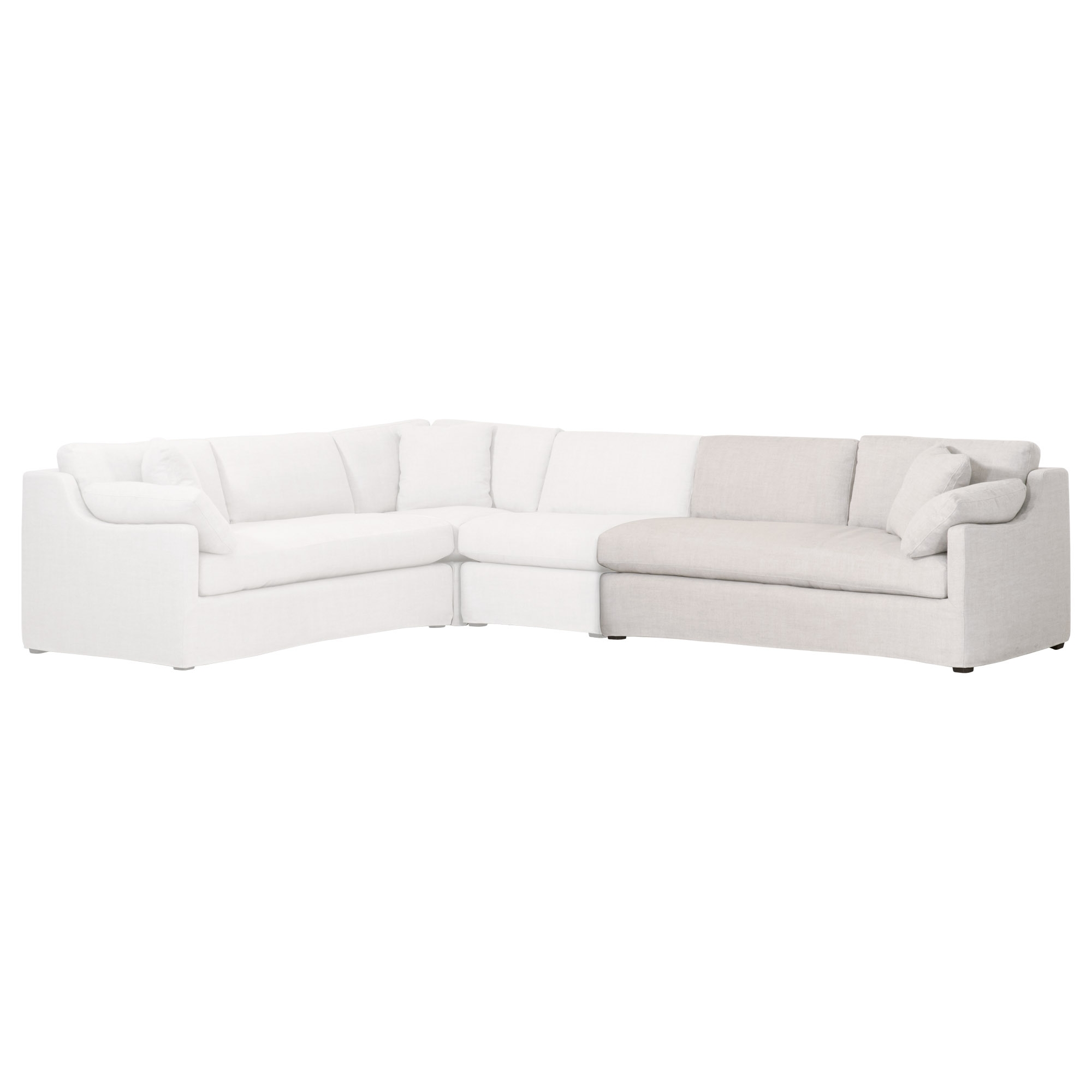Lena Modular Slope Arm Slipcover 2-Seat Right Arm Sofa - Image 4