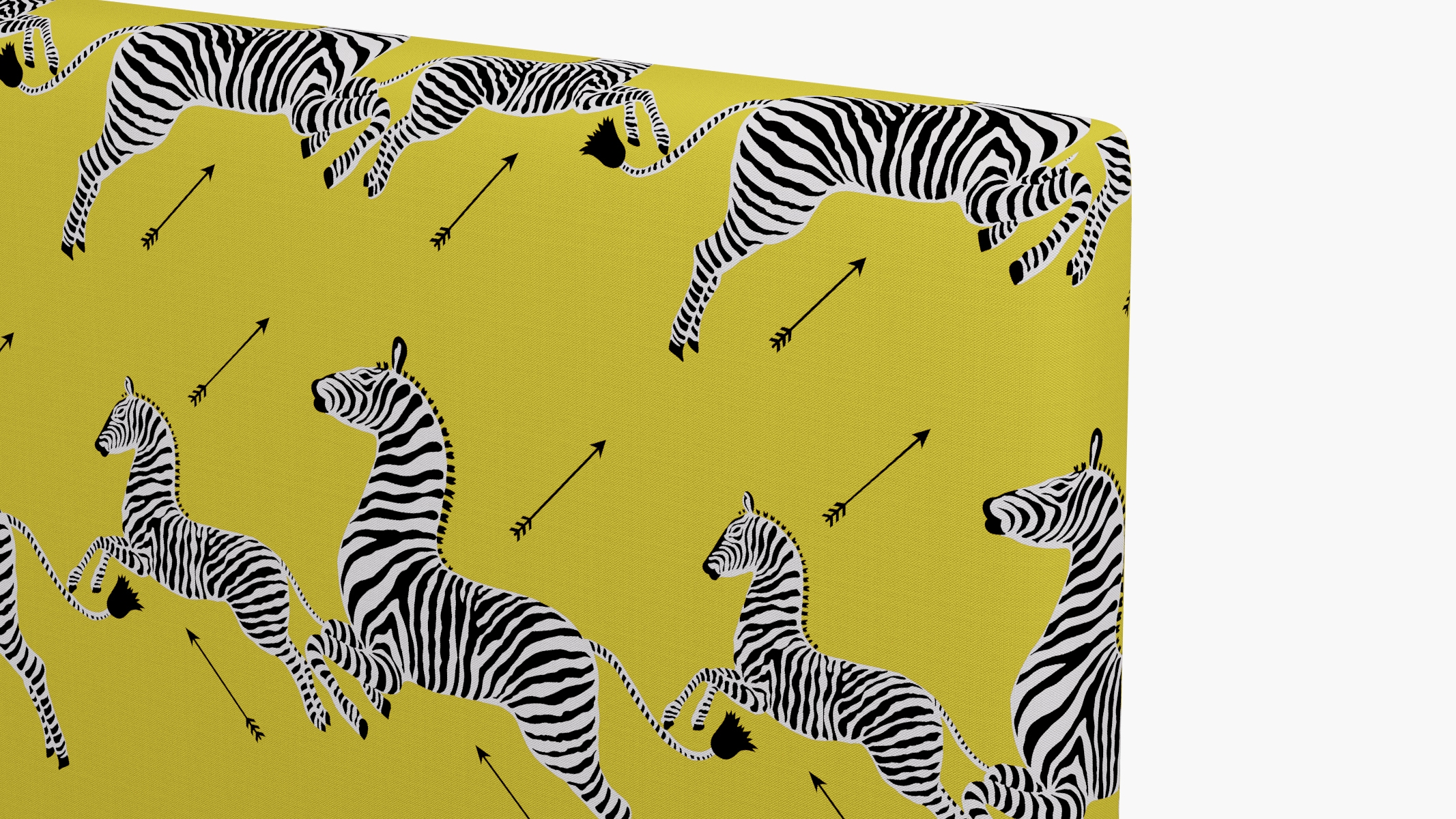 Square Back Headboard, Yellow Zebra, King - Image 2