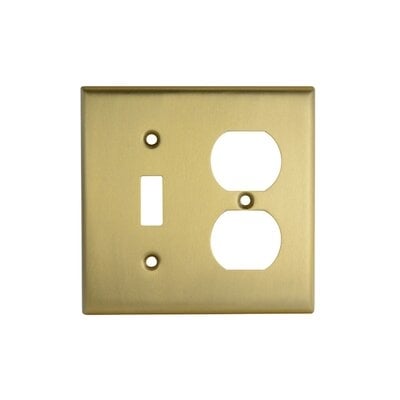 Empire 2-Gang Toggle Light Switch / Duplex Outlet Combination Wall Plate - Image 0