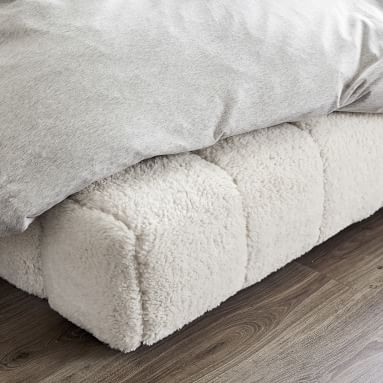 Baldwin Upholstered Platform Bed, Full, Sherpa Ivory - Image 4