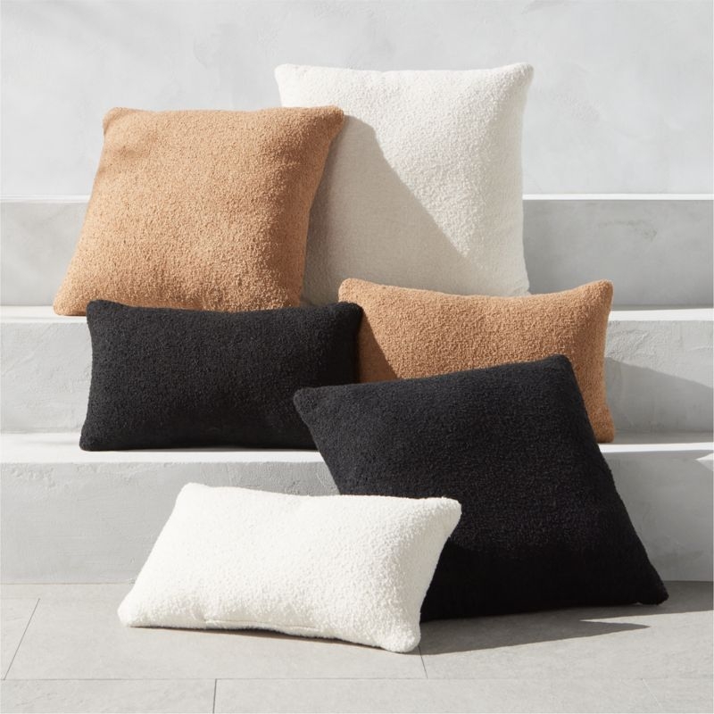Silves White Boucle Outdoor Lumbar Pillow 20''x12'' - Image 2