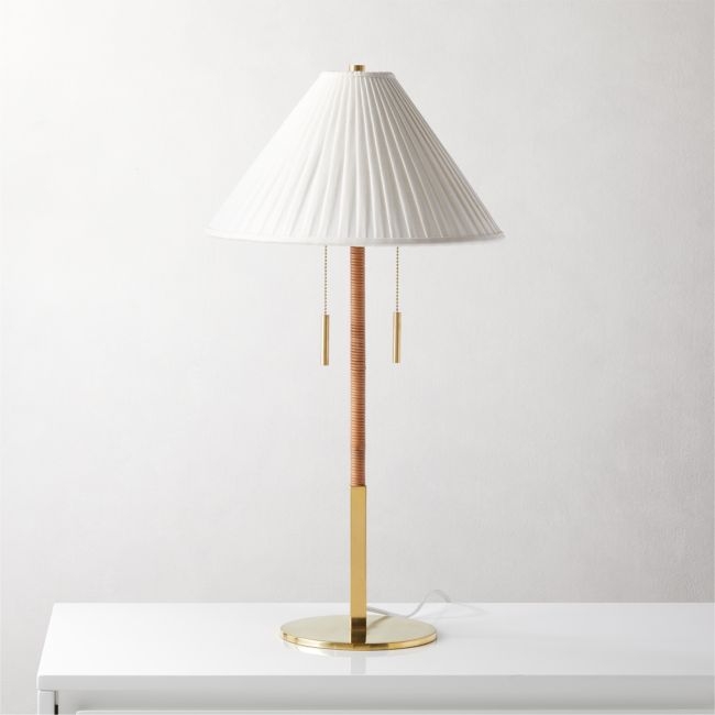 Pogo Brass and Cane Table Lamp - Image 0