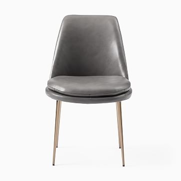 Finley Low Back Dining Chair, Saddle Leather, Nut, Gunmetal - Image 2