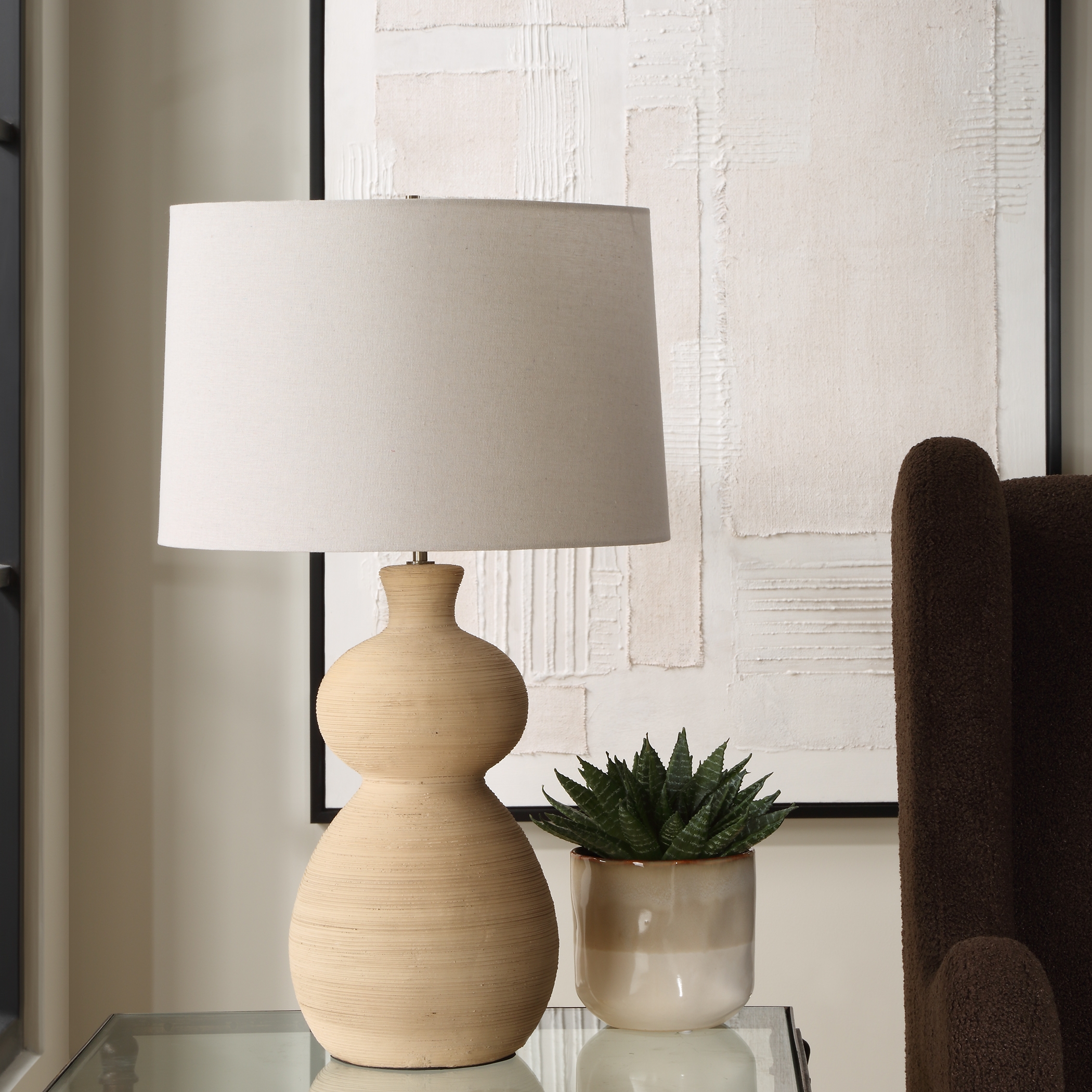 Pueblo Fired Clay Table Lamp - Image 2