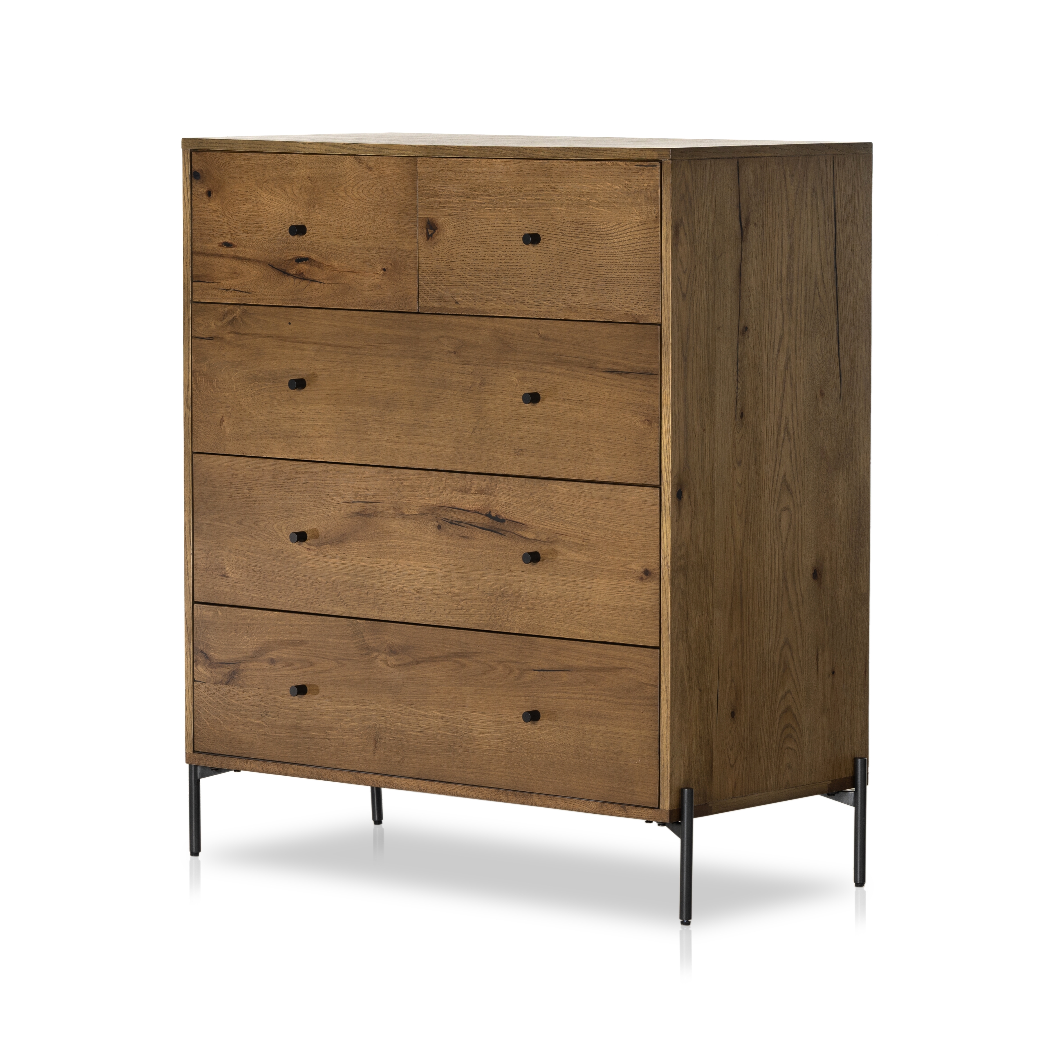 Eaton 5 Drawer Dresser-Amber Oak Resin - Image 0