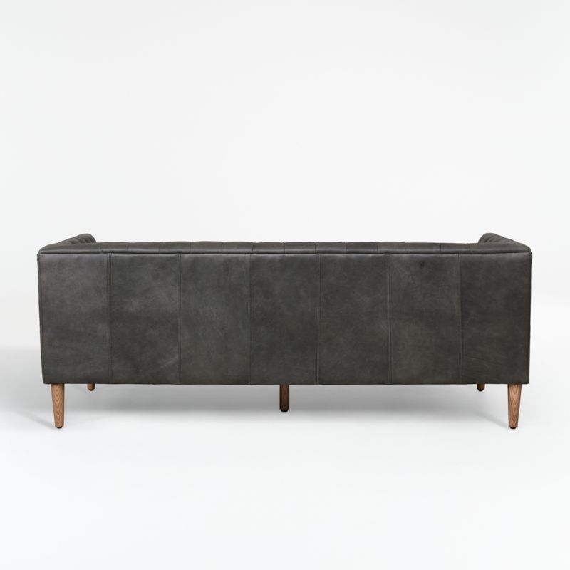 Rollins Ebony Leather Sofa - Image 3