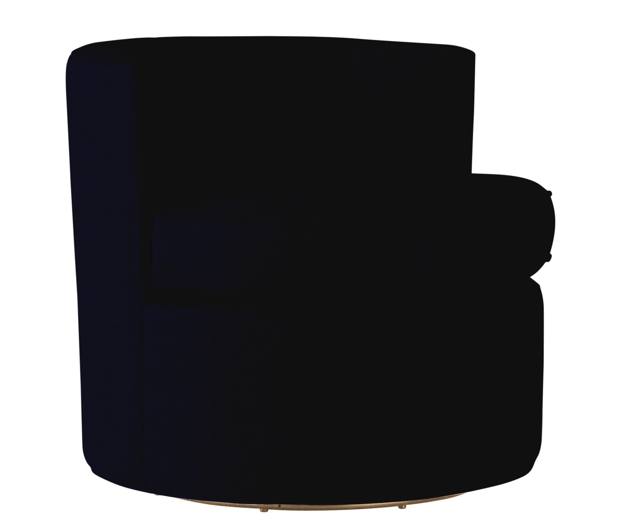 Blue Carly Mid Century Modern Swivel Chair - Bentley Indigo - Image 1