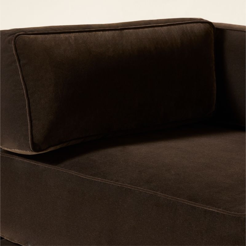 Oriole Dark Brown Performance Velvet Corner Chair - Image 4