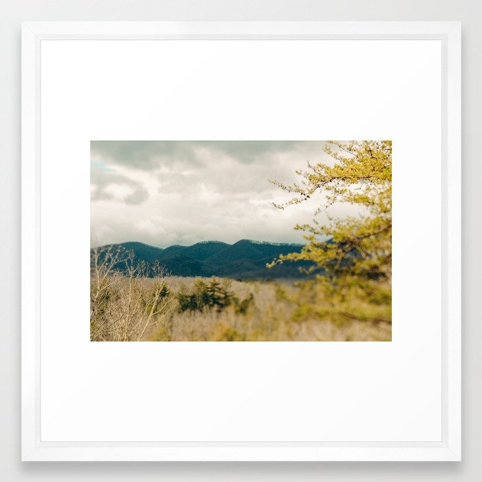 Early Spring In The Mountains Framed Art Print by Olivia Joy St.claire - Cozy Home Decor, - Vector White - MEDIUM (Gallery)-22x22 - Image 0