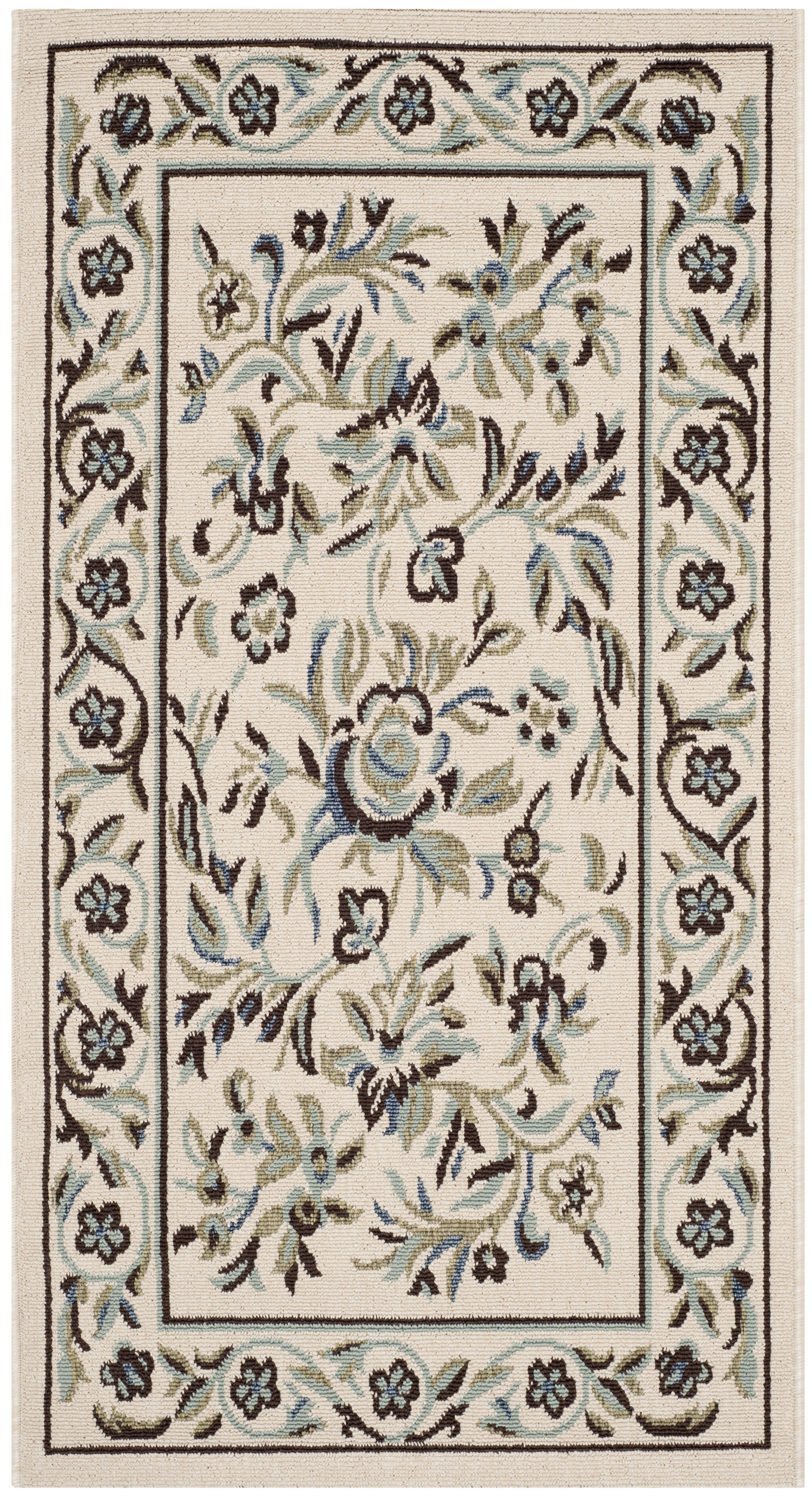 Arlo Home Indoor/Outdoor Woven Area Rug, VER011-0614, Cream/Green,  2' 7" X 5' - Image 0