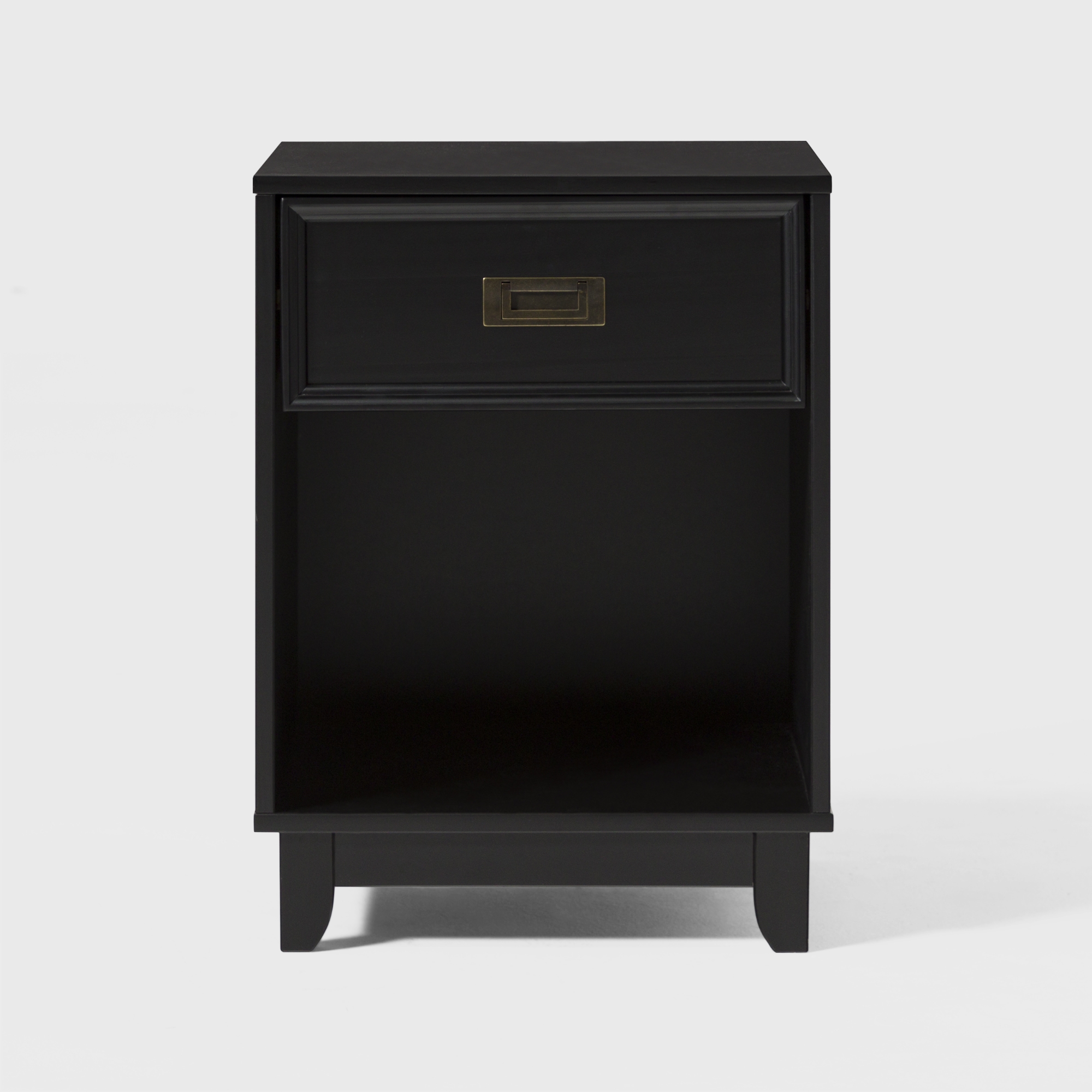 18" Solid Wood 1-Drawer Framed Nightstand - Black - Image 1