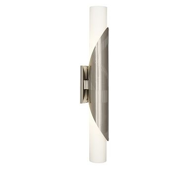 Deane Glass Double Tube Sconce, ADA, Polished Nickel - Image 0