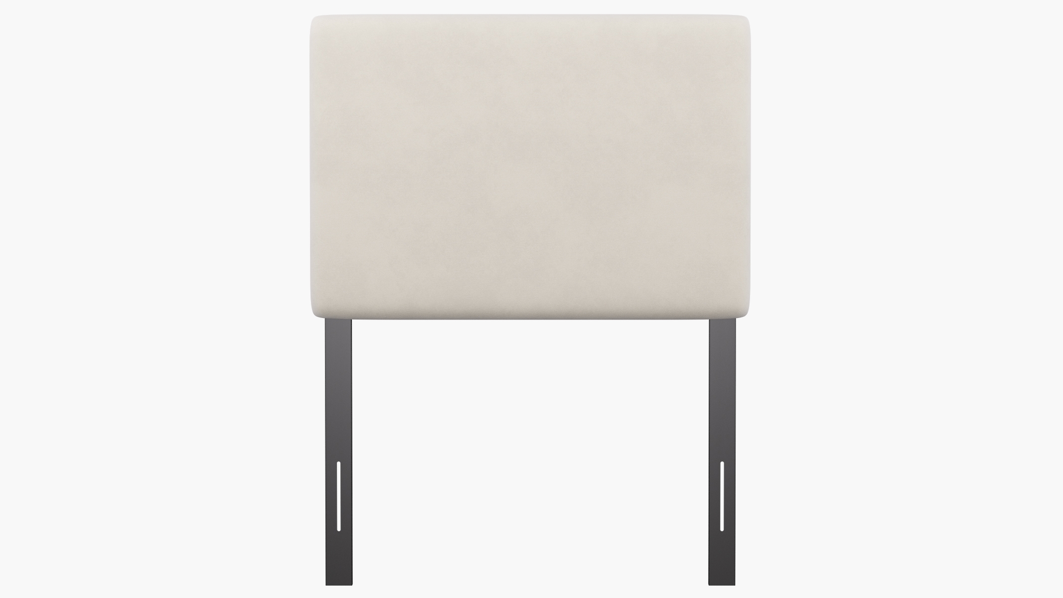 Square Back Headboard, White Classic Velvet, Twin - Image 1