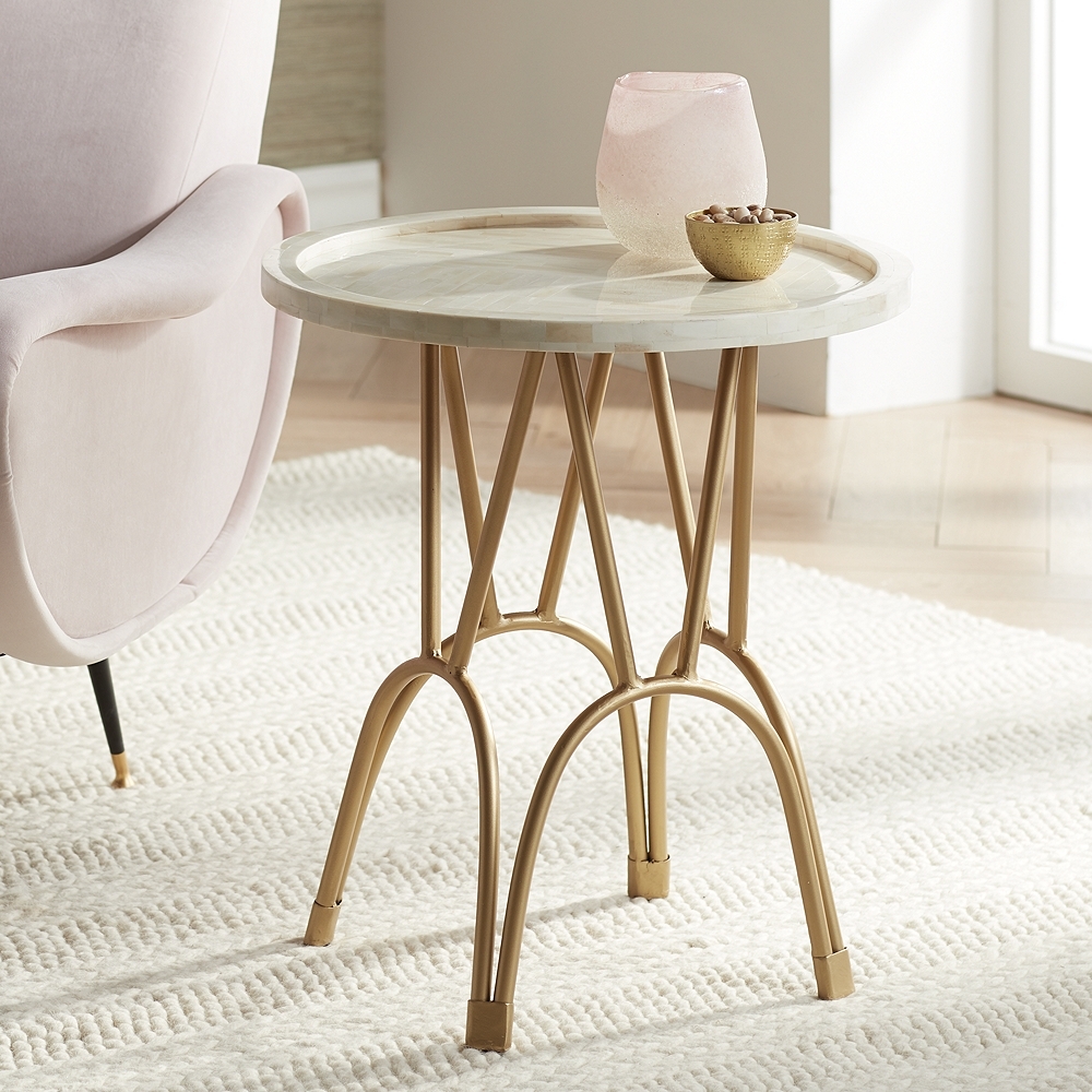 Osso Gold Mosaic Bone Accent Table - Style # 76X46 - Image 1