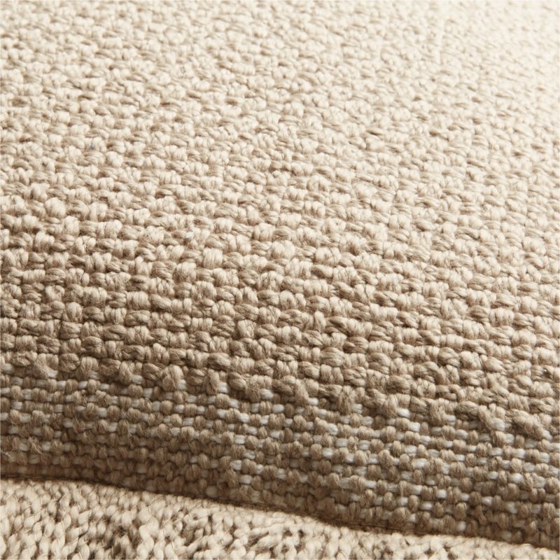 Weekend Sand Beige Organic Cotton Stripe 23x23 Throw Pillow with Down-Alternative Insert - Image 4