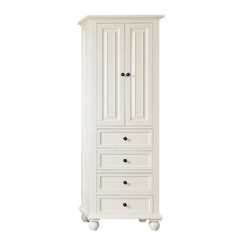  Thompson 24" W x 68" H Linen Tower Color: French White - Image 0
