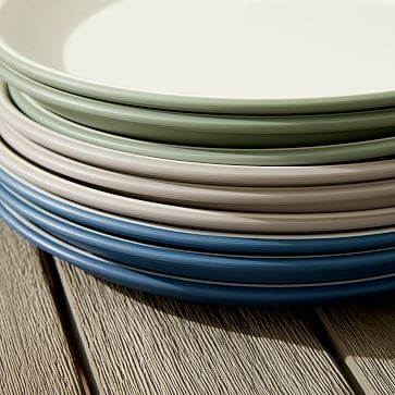Flared Pop-Tone Melamine, Dinner Plate, Bungalow Blue, Set Of 4 - Image 1
