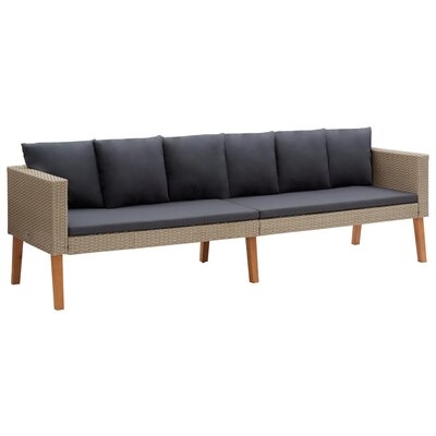 Vidaxl 3-Seater Garden Sofa With Cushions Poly Rattan Beige - Image 0