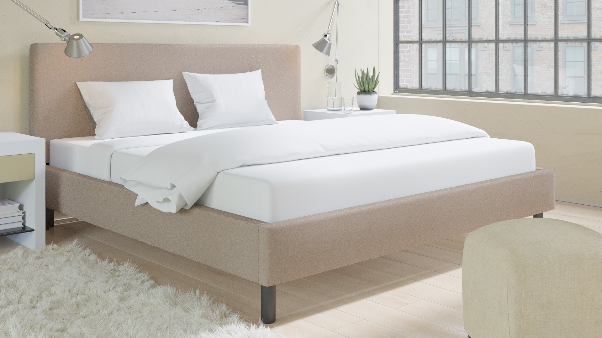 Tailored Platform Bed, Husk Everyday Linen, King - Image 2