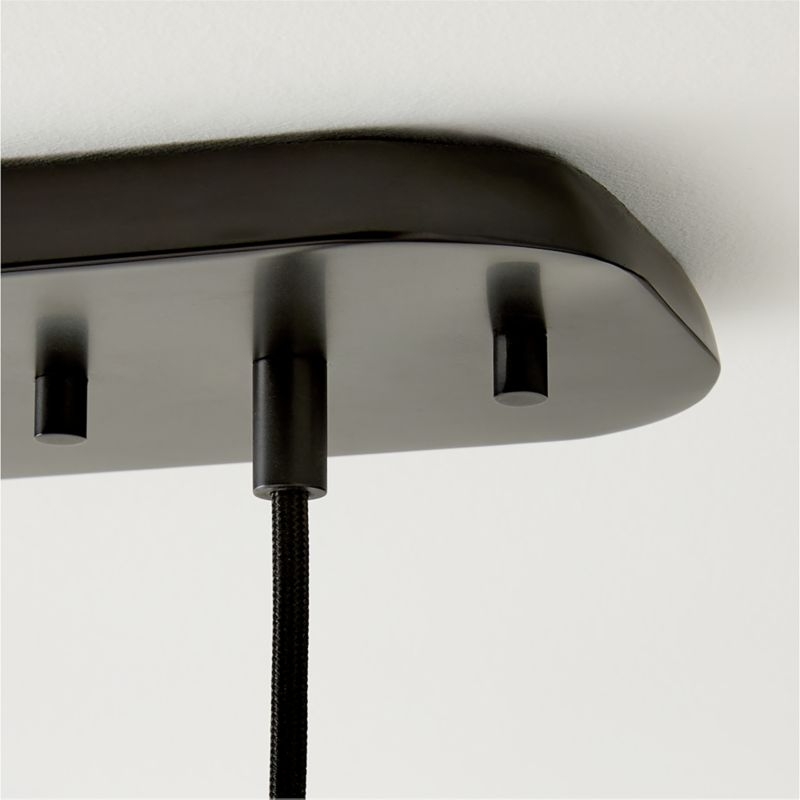 Halen 3-Light Blackened Brass Pendant Light with Clear Glass Shade - Image 3