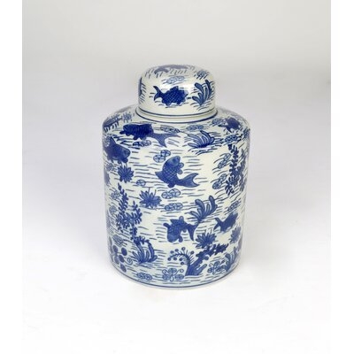 Blue 8.5'' Porcelain Jar - Image 0