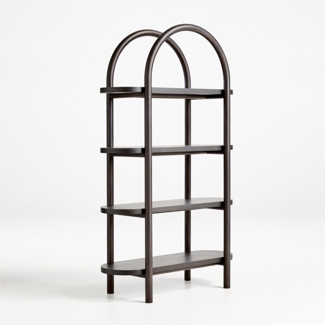 Canyon Black Wood Tall 4-Shelf Bookcase by Leanne Ford - Image 1