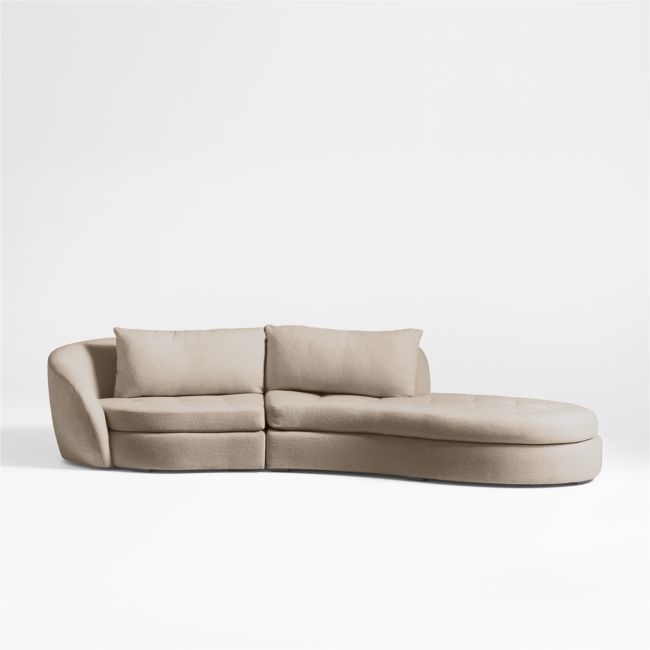 Sinuous 2-Piece Curved Sectional Sofa with Chaise Lounge by Athena Calderone - Image 0