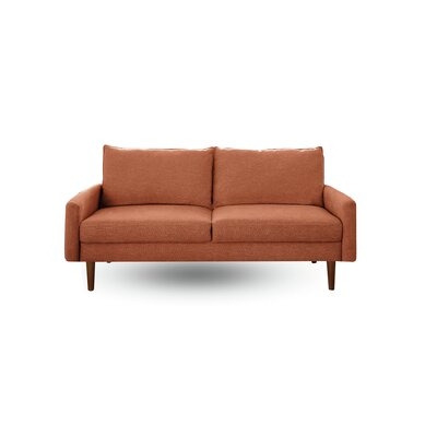 71.65" Linen Blend Round Arm Sofa - Image 0