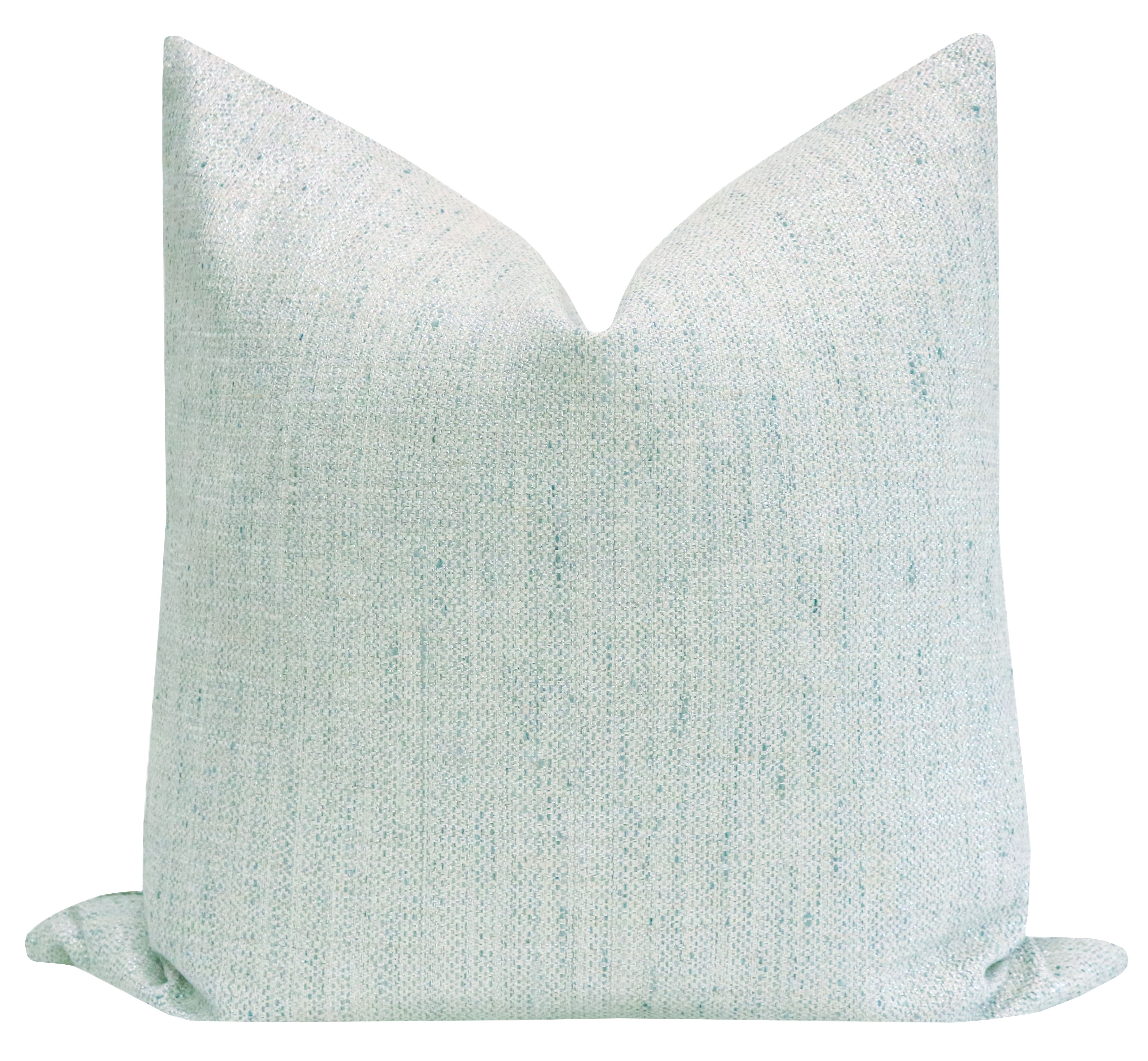 METALLIC LINEN // SPA BLUE - LITTLE LUMBAR 12" X 18" - Image 0