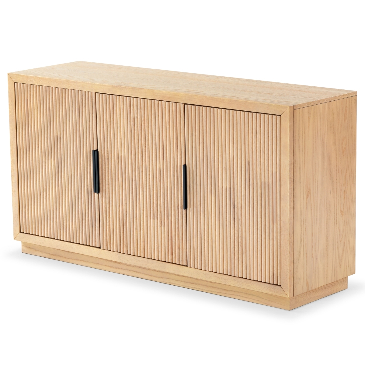 Shelbie 3 Door Reeded Sideboard - Oak/Black - Image 7