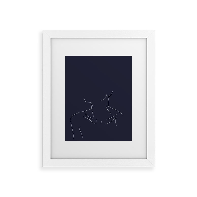 Female Illustration Ali Blue by The Colour Study - Framed Art Print Classic White 11" x 14" - Image 0