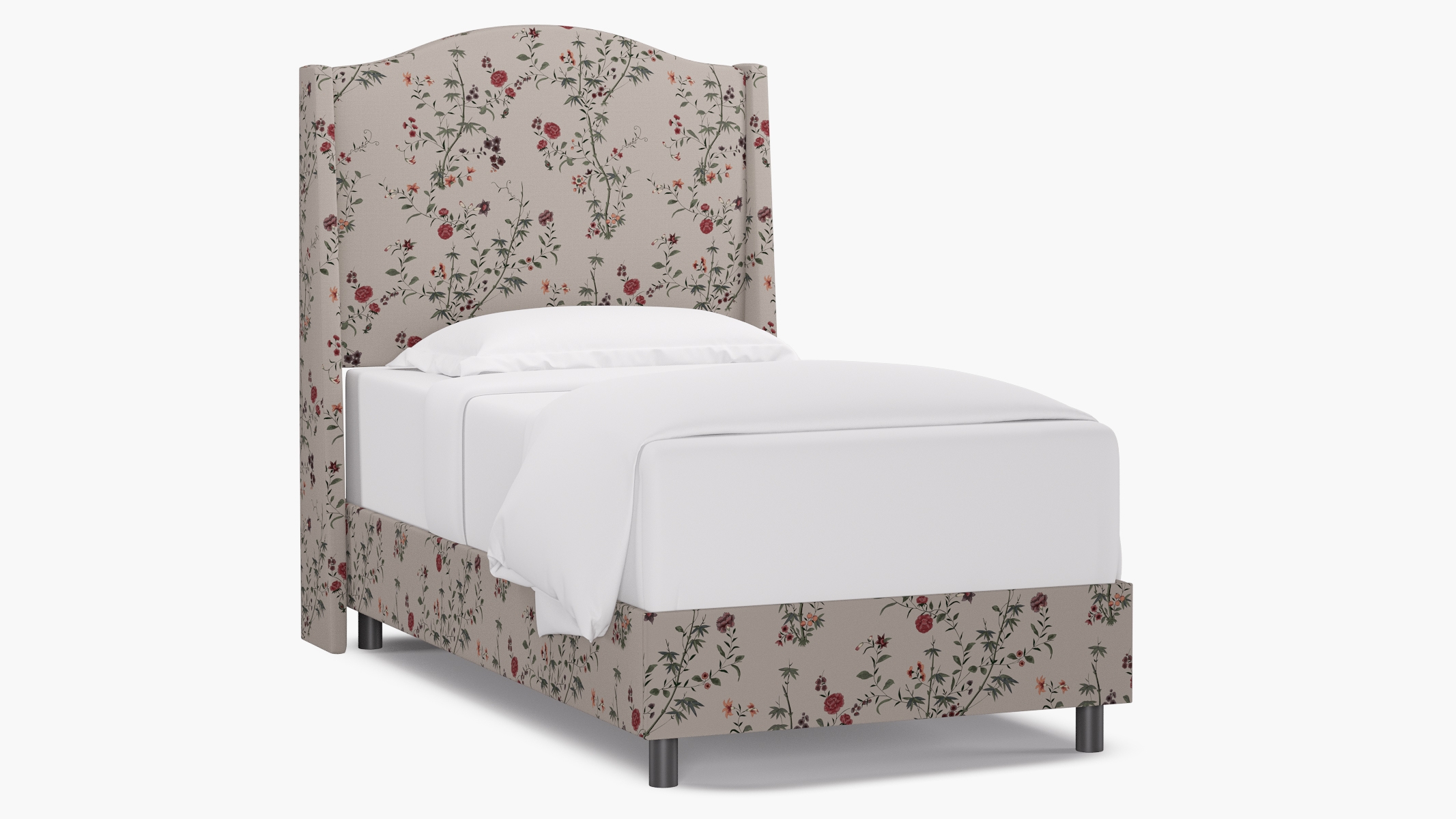 Classic Wingback Bed, Multi Bamboo Garden, Twin - Image 0