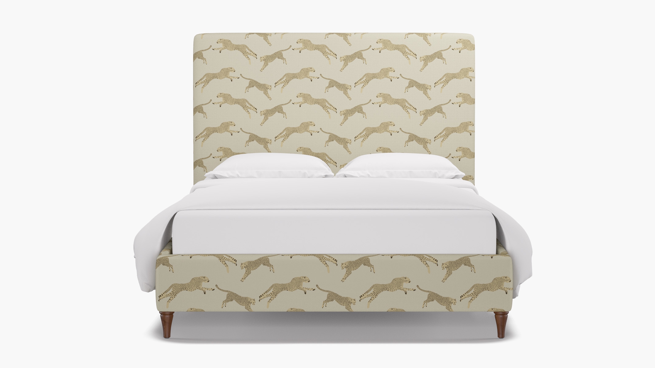 Classic Bed, Desert Cheetah, Walnut Decorative Tapered Leg, Queen - Image 0