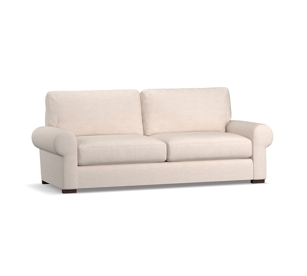 Turner Roll Arm Upholstered Sofa 3-Seater 87.5", Down Blend Wrapped Cushions, Performance Heathered Basketweave Platinum - Image 0
