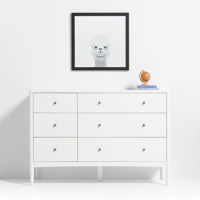 Baby Alpaca Black Wood Framed Wall Art Print - Image 1