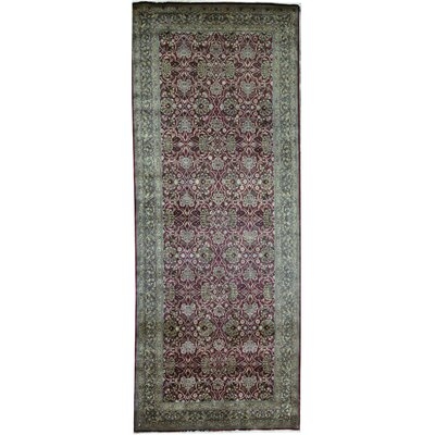 Oriental Hand-Knotted Wool Wine/Taupe Area Rug - Image 0