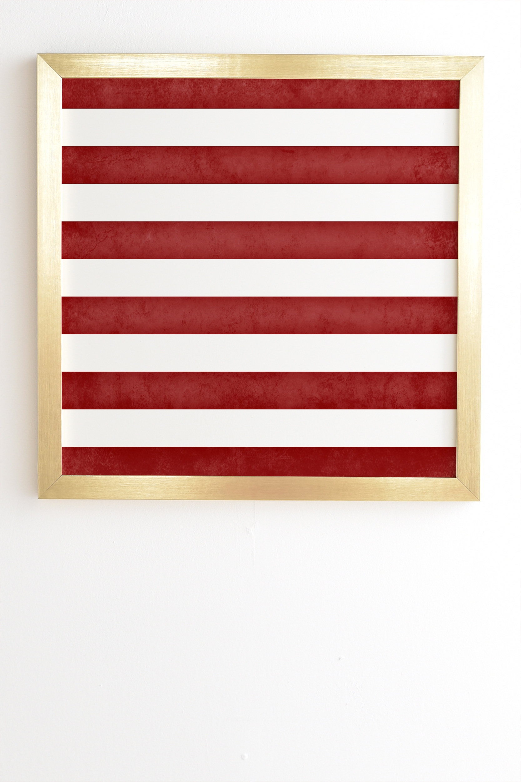 Farmhouse Shabby Stripes Red by Monika Strigel - Framed Wall Art Basic Gold 8" x 9.5" - Image 1
