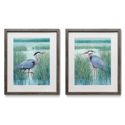 Wetland Heron I - 2 Piece Picture Frame Painting Print Set on Paper - Image 0