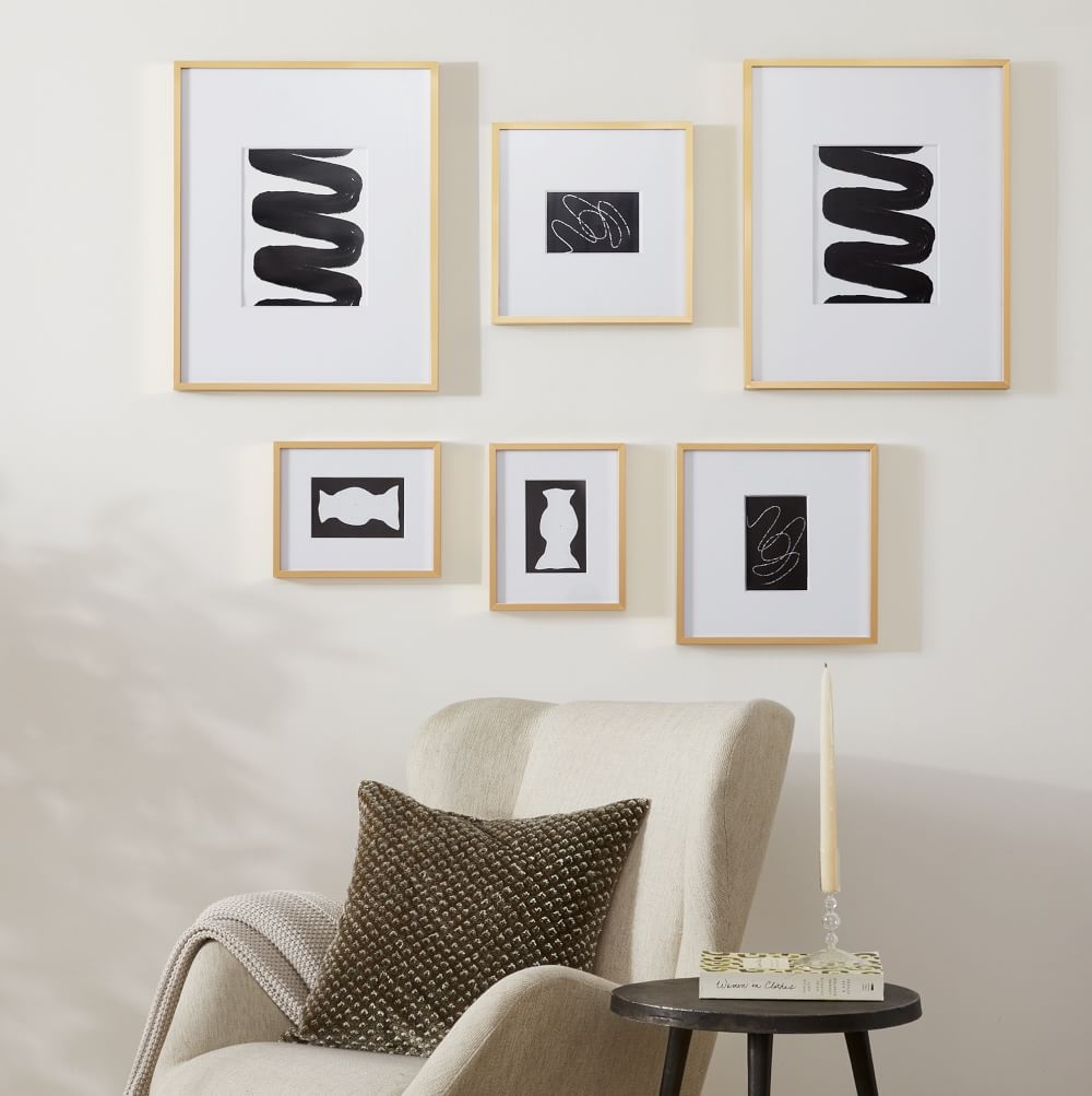 The Standard Organic Gallery Frames Set, Metal, Polished Brass, Set of 6 - Image 0