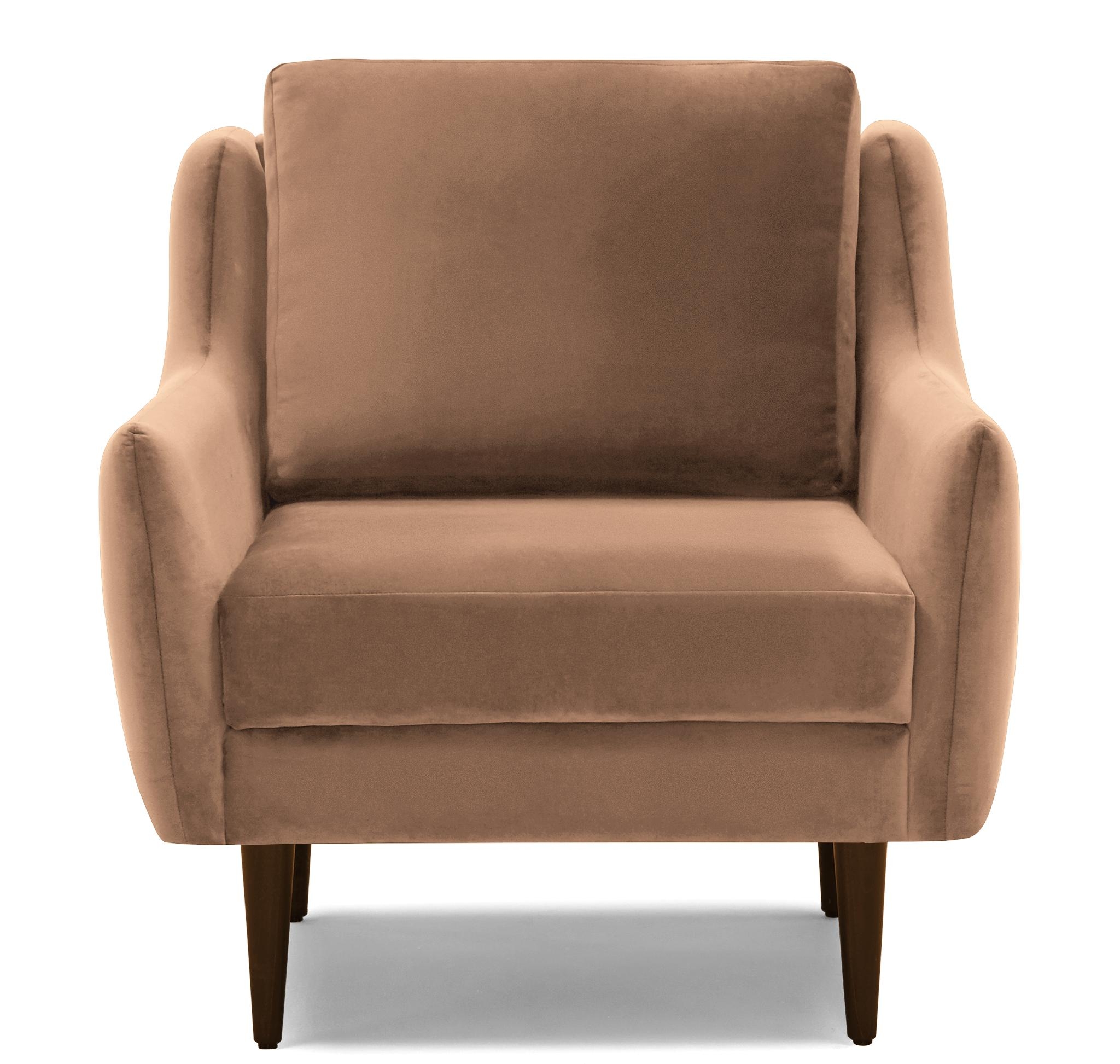 Pink Bell Mid Century Modern Chair - Royale Blush - Mocha - Image 0