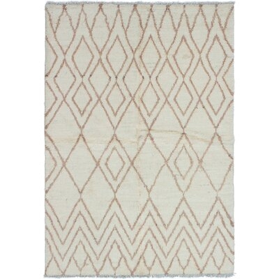 One-of-a-Kind Grogan Hand-Knotted Brown/Beige 6' x 8'10" Wool Area Rug - Image 0